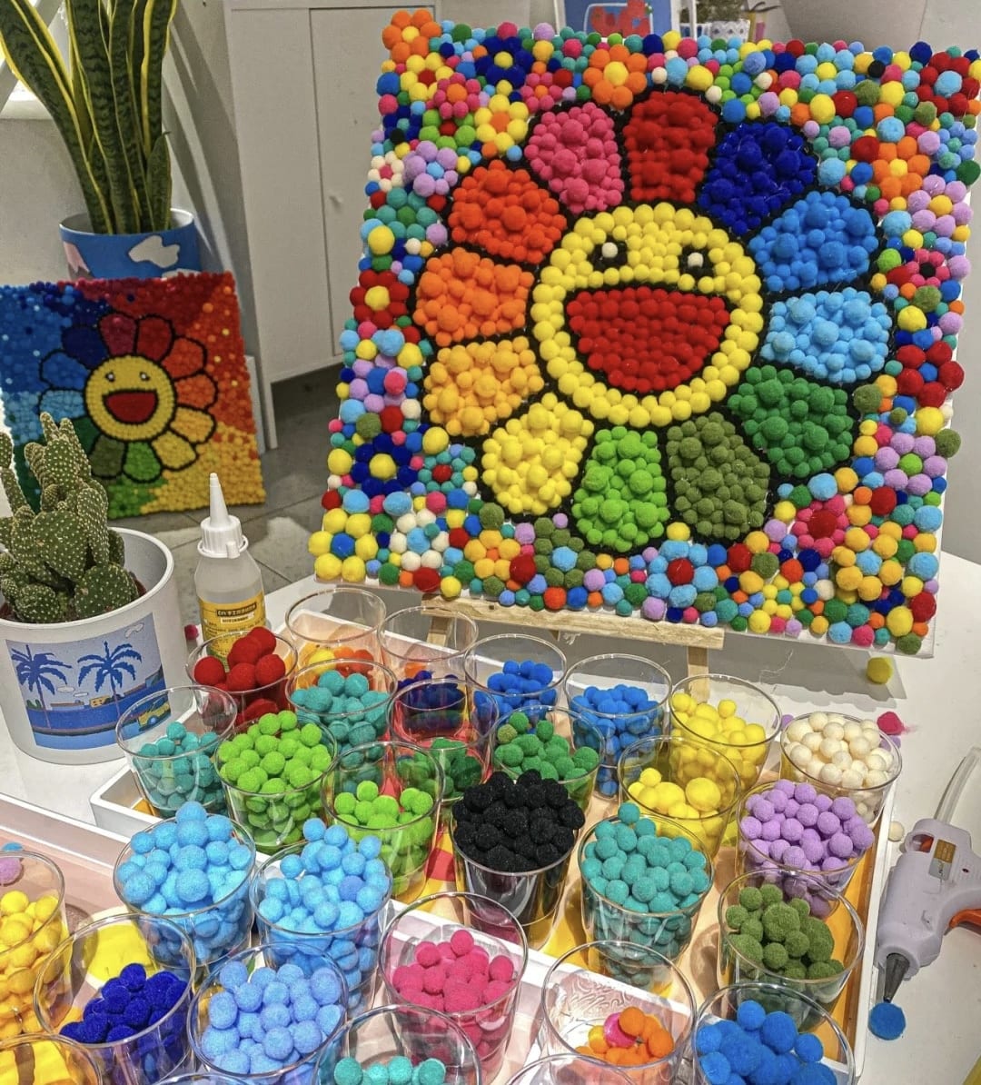 Pompom ball art
